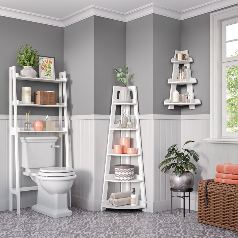 Bathroom corner ladder shelf discount